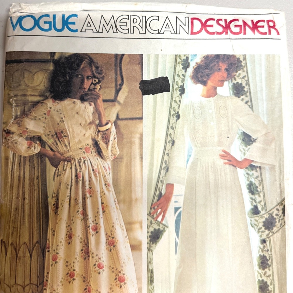 Vintage Vogue Sant Angelo‎ Size 12 Misses Dress Sewing Pattern 1230 Prairie Maxi